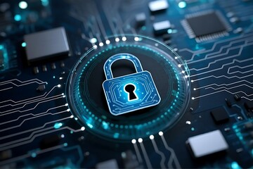 Cyber security.Digital padlock icon,Cyber security technology network and data protection technology on virtual dashboard.Online internet authorized. emphasizing hacker-proof protection.