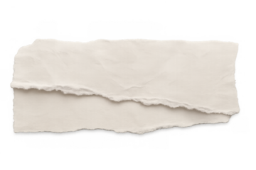 Torn newspaper page with ripped edges, blank texture creating an antique background detail, transparent