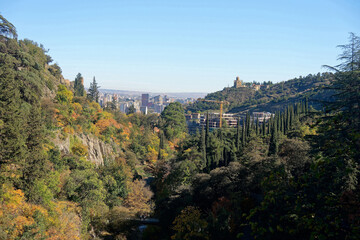 Autumn landscape in National Botanical Garden of Georgia.