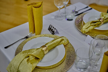 Graduation ceremony and gold arrangement table