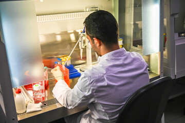 In a modern biological laboratory.