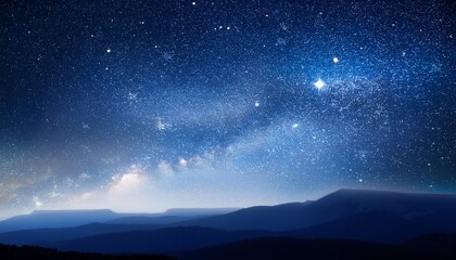 Fototapeta premium Blue Night Starry Sky Space Background For Screensaver Astrology Horoscope Zodiac Signs