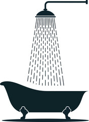 Bathtub and Shower with Water Droplets