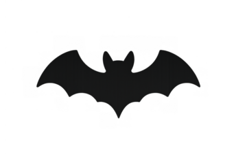 Bat silhouette flying, halloween spooky symbol, animal vampire icon with transparent background