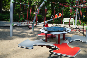 Modern Playground Equipment on a Sunny Day