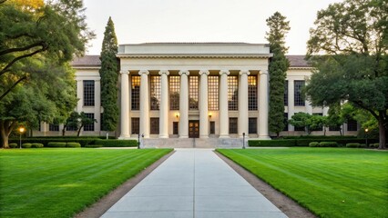 Classic university educational building mockup campus mockup architecture mockup columns mockup historic mockup lawn mockup academic mockup brick mockup landmark mockup background image