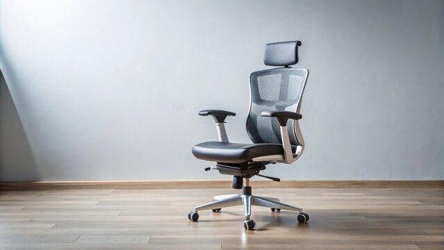 Ergonomic office chair mockup furniture mockup lumbar mockup adjustable mockup mesh mockup swivel mockup workspace mockup comfort mockup modern mockup background image