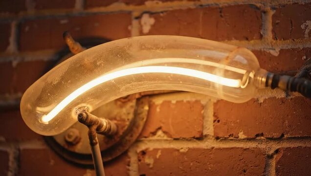 Vintage Light Bulb: The incandescent glow of an antique light bulb against a weathered brick wall, it's a nostalgic ode to innovation. This image evokes feelings of warmth, history.