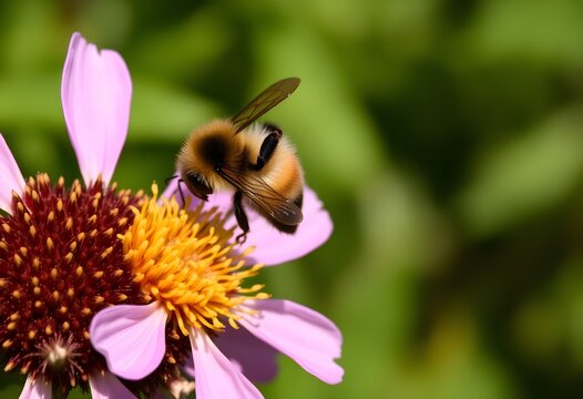 A Bumble Bee collecting Nectar from a flower