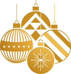 Modern minimalist christmas ornament collection graphic set