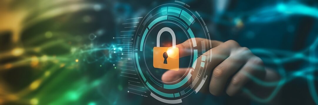 Cyber security and data protection. Businesswoman using modern screen computer protecting business and financial data with virtual network connection. Innovation technology develop smart solution.icon - Powered by Adobe