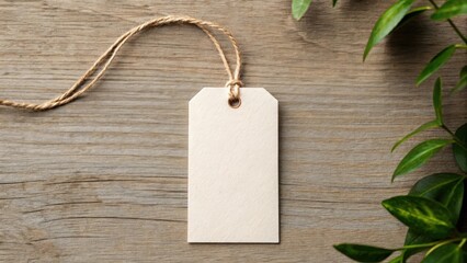 Hanging garden tag with twine mockup label mockup kraft mockup plant mockup nursery mockup string mockup retail mockup price mockup branding mockup background image
