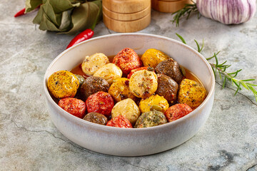 Shanklish cheese with spices in the oil