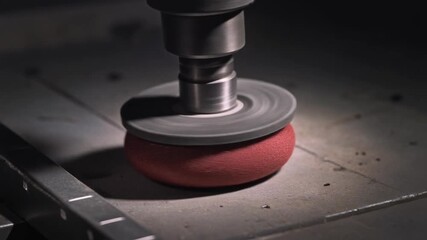 Cordless Power Tools concept. Close-up of a drilling tool in action.