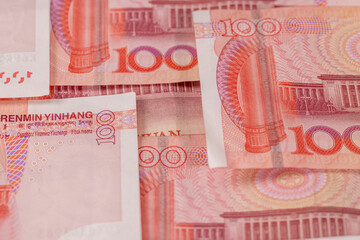 the governments red currency of one hundred yuan used in the Chinese state