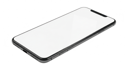 Modern smartphone with blank white screen for app mockup design