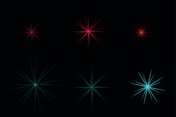 Overlay vector for Ray Radiance glow light, white star bright effect, sparkling dazzle illumination.