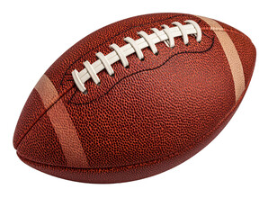 Spinning American Football with Motion Blur Trail, Front Angle, Isolated on Transparent Background