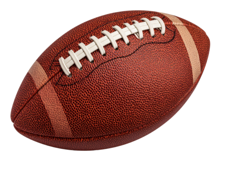 Spinning American Football with Motion Blur Trail, Front Angle, Isolated on Transparent Background