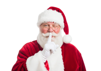 Santa Claus Shushing with a Wink