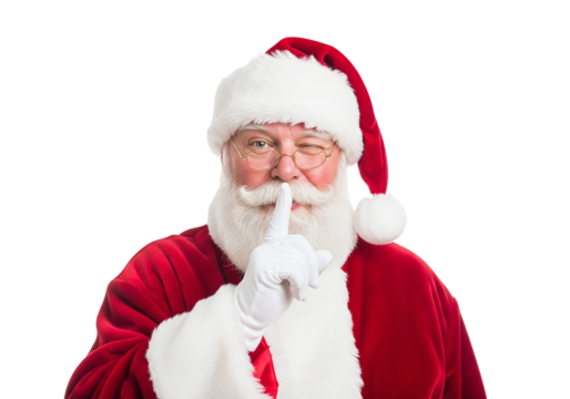 Santa Claus Shushing with a Wink