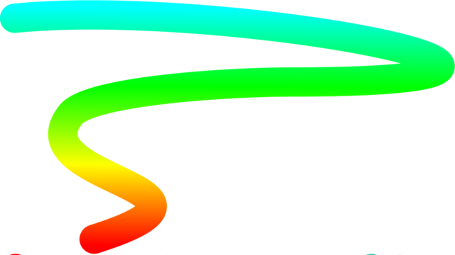 A vibrant, flowing swirl with a smooth rainbow color gradient on a white background.