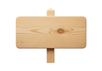 “Blank Wooden Signpost Isolated on Transparent Background PNG – Natural Wood Grain Sign Board”