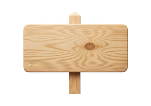 “Blank Wooden Signpost Isolated on Transparent Background PNG – Natural Wood Grain Sign Board”