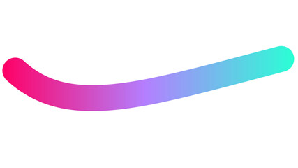 A smooth, curved line with a vibrant color gradient from pink to cyan on a white background.
