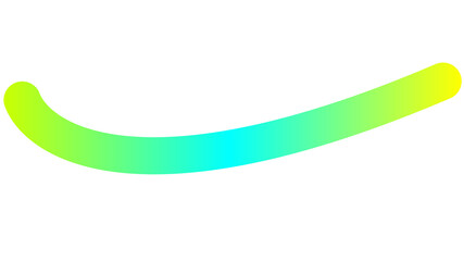 A smooth, curved swoosh with a vibrant green, blue, and yellow gradient on a clean white background.
