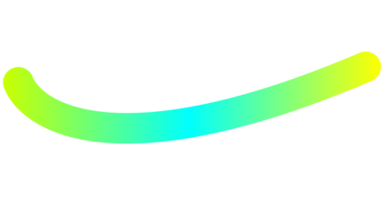 A smooth, curved swoosh with a vibrant green, blue, and yellow gradient on a clean white background.