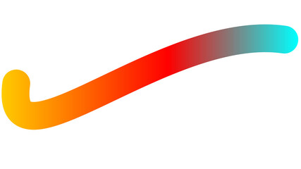 A stylized checkmark or swoosh with a vibrant color gradient from warm yellow to cool cyan on a white background.