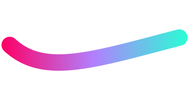 A smooth, curved line with a vibrant color gradient from pink to cyan on a white background. - Powered by Adobe