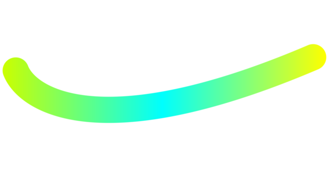A smooth, curved swoosh with a vibrant green, blue, and yellow gradient on a clean white background.