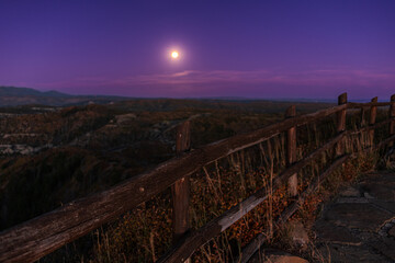 Moonrise over the Mesa, thru the wildfire smoke
