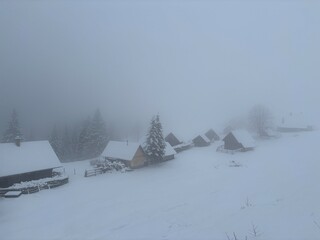 Velika planina in Slovenia, winter landscape