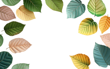 Thank you notes written on leaf-shaped cards scattered on a table creating a warm and personal gesture isolated on transparent background PNG