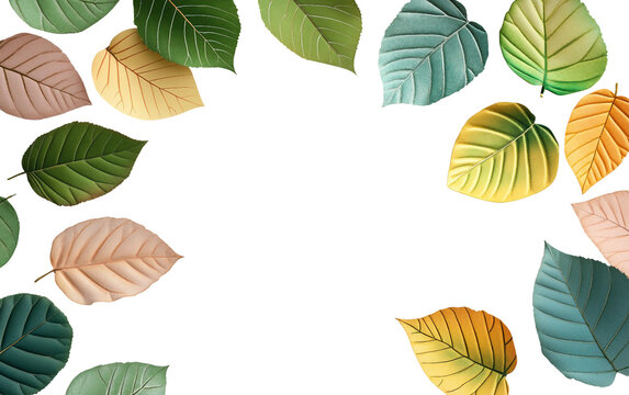 Thank you notes written on leaf-shaped cards scattered on a table creating a warm and personal gesture isolated on transparent background PNG