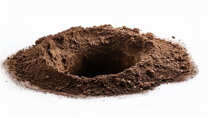 Hole In Ground Isolated Deep Earth Nature Land Surface Texture Dig Pit Burrow Soil