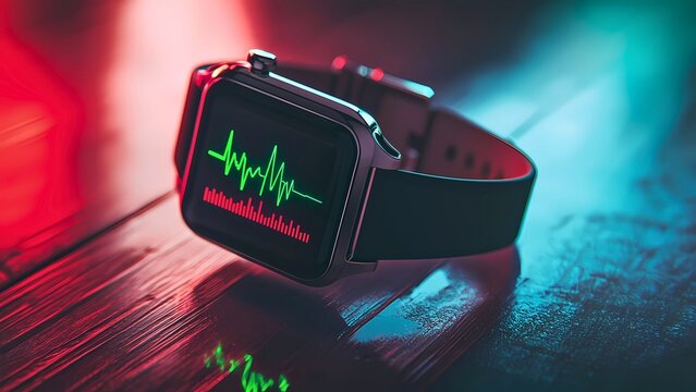 A modern smartwatch displaying a health monitoring interface