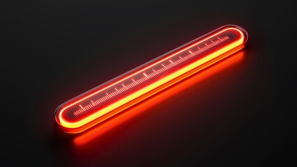 A neon thermometer measuring high temperature, a symbol of heat and intensity