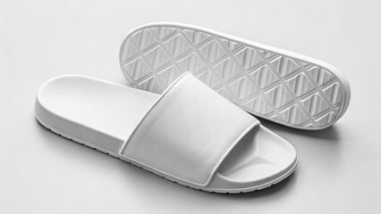 Slide sandal with custom sole design mockup footwear mockup summer mockup fashion mockup logo mockup casual mockup beach mockup strap mockup trendy mockup background image