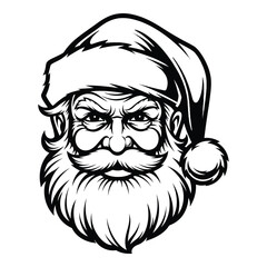 Obraz premium Illustration of old man with beard and hat in black lines