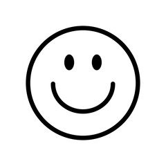 Simple black smiley face icon, Smiley face icon, simple happy emoji symbol, Vector illustration.