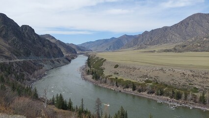 The Katun Mountain River in the Ongudai region of the Altai Republic