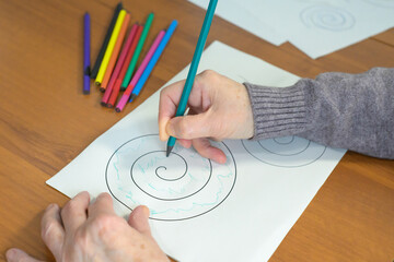 Parkinson Motor Control Test Performed by Senior Woman