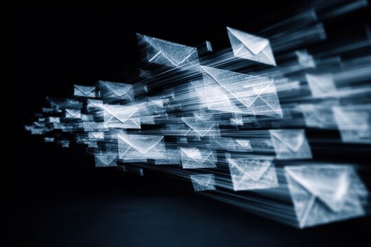 Flying Envelopes Symbolizing Digital Communication Messages