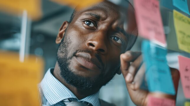 Faceless African American Businessmen Managing Project Tasks