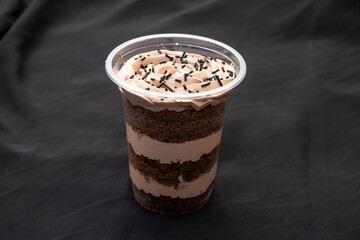 Rich layers of chocolatey goodness in this perfect parfait cup. Ideal for a quick dessert, party treat, or a delightful indulgence.