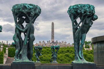 Beautiful statue park pf Vigeland in Oslo (Norway)